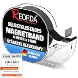 Reorda Magnetband selbstklebend im Spender (6 Meter) - Magnetstreifen - Magnetklebeband...