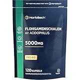 Flohsamenschalen Kapseln 5000mg mit Acidophilus | 120 Vegane Stk | 5000 mg...