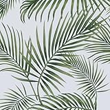 Hode Möbelfolie Selbstklebende Tapete Palmen 44x200cm, Klebefolie Grün Muster Blätter...