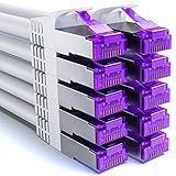 deleyCON 10x 0,25m CAT7 Netzwerkkabel - 10 Gigabit - Kurzes 25cm RJ45 Patchkabel Ethernet...