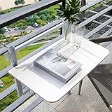 Verstellbarer klappbarer Beistelltisch zur Wandmontage für Balkon & Deck –...