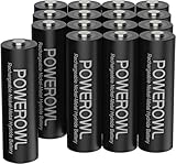 POWEROWL Akku AA 2800mAh AA Akku Wiederaufladbare 16 Stück (Geringe Selbstentladung, 1200...
