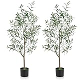 RELAX4LIFE Künstlicher Olivenbaum, 130 cm Künstliche Olivenbaumpflanze, künstliche...