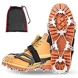IOOYU Ice Klampen Steigeisen mit 24 Zähn, Grödel und Spikes Steigeisen für Bergschuhe,...