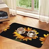 JEKYDOSD Wildblumen-Sonnenblumen-Druck, saugfähige Leder-Tischdecke, perfekt für Hunde,...