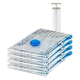 Amazon Basics Vakuum-Kompressionsbeutel, Aufbewahrungsbeutel, mit Handpumpe,...