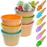 WSAMJIN 6 Stück Eisbecher Mit Löffeln, Niedlich Dessert Schalen Set Bunte...