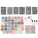 Nagelkunst-Glitter, 6 Farben, leuchtendes Pulver, Tierversuchsfrei, 35 Farben,...