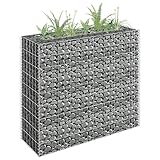 ShCuShan Gabionen-Hochbeet Verzinkter Stahl 90×30×90 cm Garten Hochbeet Tomaten Regal...