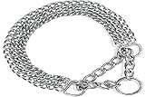 TRIXIE Zug-Stopp-Kettenhalsband Größe L–XL: Halsumfang 55 cm/2,5 mm in silber -...