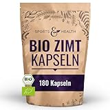 Bio Zimt Kapseln Hochdosiert - 180 Kapseln - Natürlich - Allergenfrei - Vegan -...