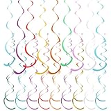36 Stück Luftschlangen Geburtstag Bunt Deckenhänger Spiral Hängende Wirbel...