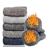 Hocerlu Warme Socken Damen und Herren, 5 Paar Thermosocken Dicke Weich...