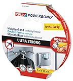 tesa Powerbond ULTRA STRONG - Doppelseitiges, extra starkes Montageband zur permanenten...