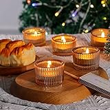 24er Set Teelichtgläser - Teelichthalter rund - Ideal für Teelichter, Kerzen und als...