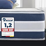 Arensberger RELAXX Gel-Matratze 90x200 cm mit 3D-Memory Schaum - 25cm Höhe, Härtegrad H2...