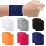 12 Stück Schweißband Handgelenk, Absorbierende Schweißbänder für Männer Und Frauen,...
