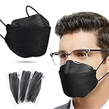 Tlince 25 Stück FFP2 Maske Schwarz Fischform, FFP2 Schwarz Fischmaske...