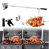 ISOISL Edelstahl Grillspieß Set 107cm mit 2X Fleischnadeln, universal Edelstahl...