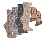 FEINSCHÖN 2 Paar Alpaka Socken | 100% Naturfasern | Superweich (43-46, Beige/Braun)