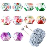 BOHUIZ 10 Stück Maschenstopper für Stricknadeln, Nadelspitzenschutz mit Blumenmuster...