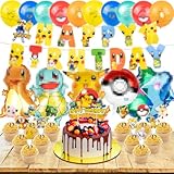 55Pcs Kinder Geburtstagsdeko, Kinder Geburtstag Party Set, Tortendeko Cake Topper Set,...