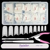 Nagelspitzen, Beainfir 500 Stück Natürliche Farbe Artificial Fake Art Nagelspitzen 10...