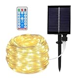 Solar Lichterkette für Sonnenschirm, Regenschirm Lichterkette mit 104 LED, Solar...