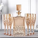 ASLOP Kristallwein Kristall kreative farbenfrohe Champagnergläser Set aus 7 Weinglas Set...
