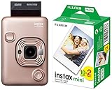 Fujifilm Instax Mini LiPlay Blush Gold & Mini Instant Film, 2X 10 Blatt (20...