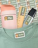 melu kids® Namensaufkleber für Kinder - Kleidung & Gegenstände (60 Stück) Kita/Schule...