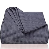 LAYNENBURG Premium Tagesdecke 150 x 200 cm - Waffelpique 100% Baumwolle - leichte...