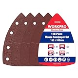 WORKPRO 100 Stück Schleifpapier Dreieckschleifer, Klett Schleifblätter Delta...