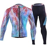 FANTAZIO Abstract Color Wave Radtrikot für Herren, Fahrradbekleidung mit 3D-Polsterung,...