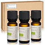 Roothouse-Organics® 3er Set - Focus und Konzentration - 100% naturreine ätherische Bio...