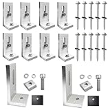 10 Stück Solarpanel halterung Flachdach Alu Winkel Set,90° PV Modul Halterung Flachdach...