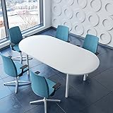 Weber Büro Profi Besprechungstisch oval 200 x 100 cm Optima 4-6 Pers. Konferenztisch...