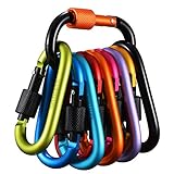 Gimars 10 Stück Karabiner mit Schraubverschluss, Schlüsselanhänger Karabinerhaken...