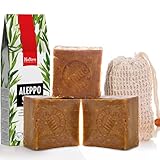 Natura Germania Aleppo Seife 3x je ca. 200 gr (600 gr) 100% Olivenöl + Sisal...