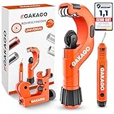 Gakago Rohrschneider Set 3-50mm mit Entgrater - Vielseitiger Rohrabschneider für alle...