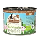 catz finefood Bio Katzenfutter Schwein - N° 509 - Nassfutter für Katzen - 6 x 200 g -...