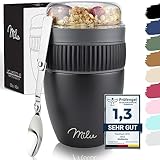 Milu Müslibecher to go 400ml I isolierter Edelstahl Joghurtbecher für Müsli I...