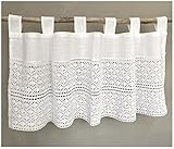 heimtexland ® Häkelspitze Deko Bistrogardine Baumwolle Weiß Häkelborte Landhaus...