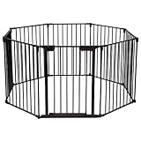 COSTWAY Baby Kaminschutzgitter klappbar, inkl. 8 Elementen, 480 x 74 cm,...