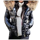 Winterjacke Damen Daunenjacke Glänzend Kurz Wintermantel Warm Puffer Jacke Outdoor Mantel...