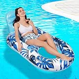 Schwimmsessel für Pool Erwachsene, 2 In 1 Aufblasbarer Sessel für Pool mit Rückenlehne,...