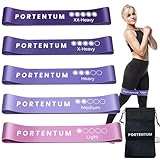 PORTENTUM Theraband [5er Set] Fitnessbänder Resistance Bands 100% Latex...