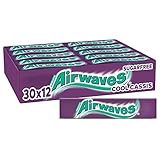 Airwaves Kaugummi | Cool Cassis | Lila, zuckerfrei | 30 Packungen (30 x 12 Dragees)