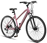 Licorne Bike Premium Voyager Trekking Bike in 28 Zoll Aluminium Scheibenbremse Fahrrad...