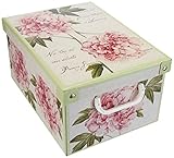 Aufbewahrungsbox mit deckel aus Karton für Kleidung und Wäsche, Pfingstrosen Kleine...
